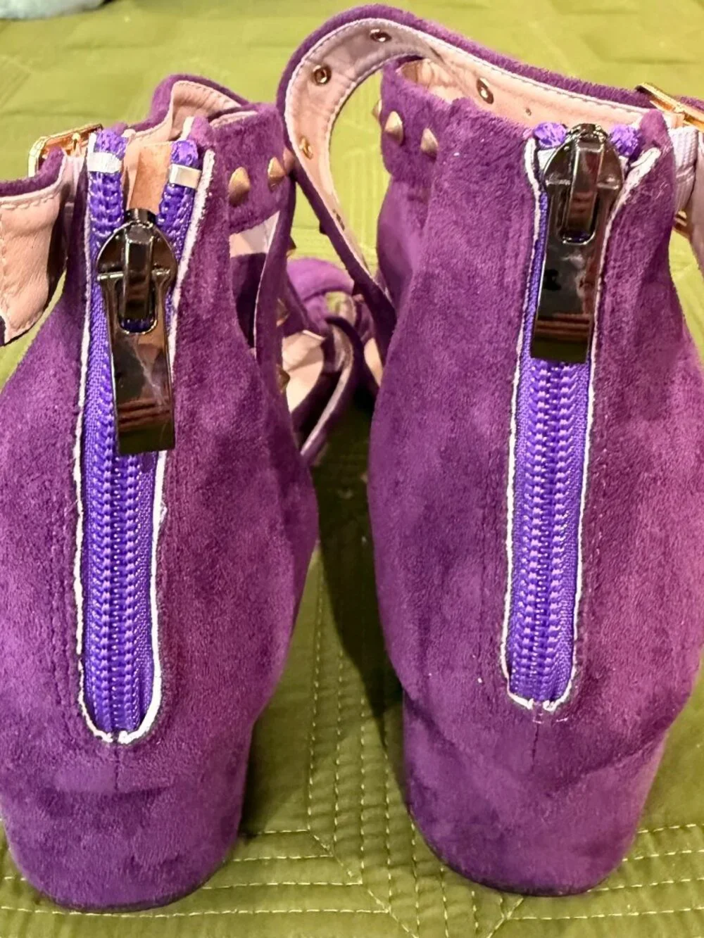 NEW Purple Suede Dress Sandals